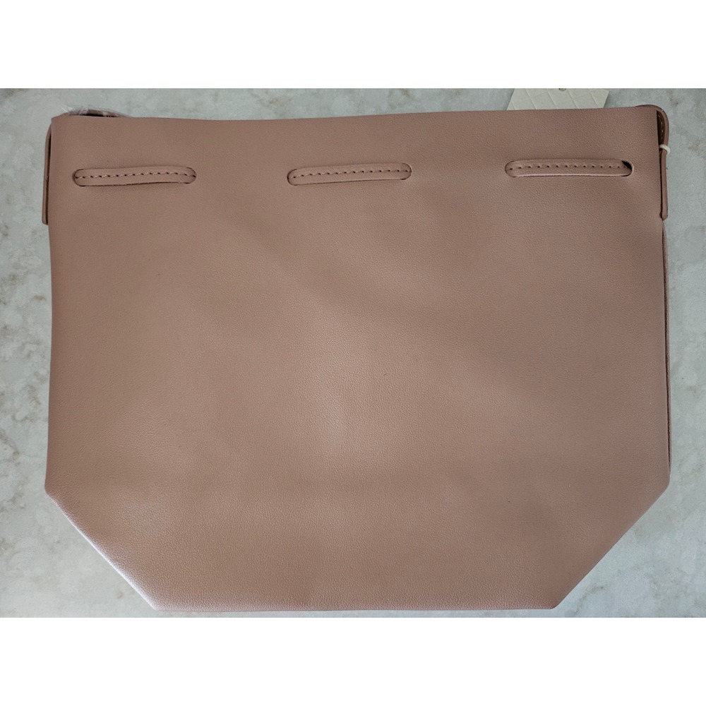 Kayla + Ava Dusty Pink Vegan Leather Drawstring Bucket Bag AT-30351 NWT 13x10 - Picture 3 of 4